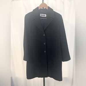 Kristen Blake Wool and Cashmere Blend Midi Coat in Black